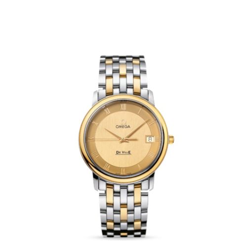 Omega De Ville Prestige Quartz 34.4 Stainless Steel / Yellow Gold / Champagne / Bracelet